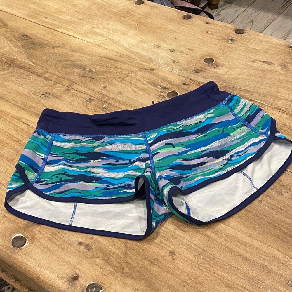 lululemon athletica Blue and Green Athletic Shorts size 6
